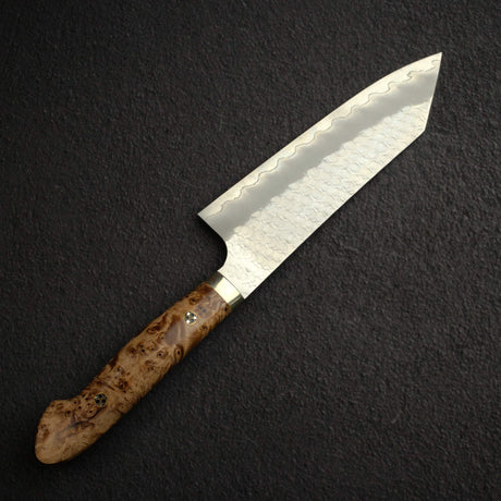 Nigara SG2 Tsuchime Matt Migaki Bunka 180mm Western Maple Burl