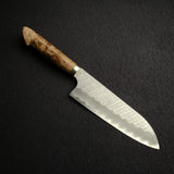 Nigara SG2 Tsuchime Matt Migaki Santoku 180mm Western Maple Burl