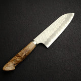 Nigara SG2 Tsuchime Matt Migaki Santoku 180mm Western Maple Burl