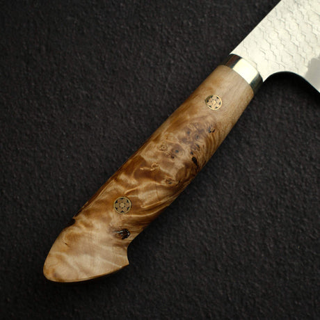 Nigara SG2 Tsuchime Matt Migaki Santoku 180mm Western Maple Burl