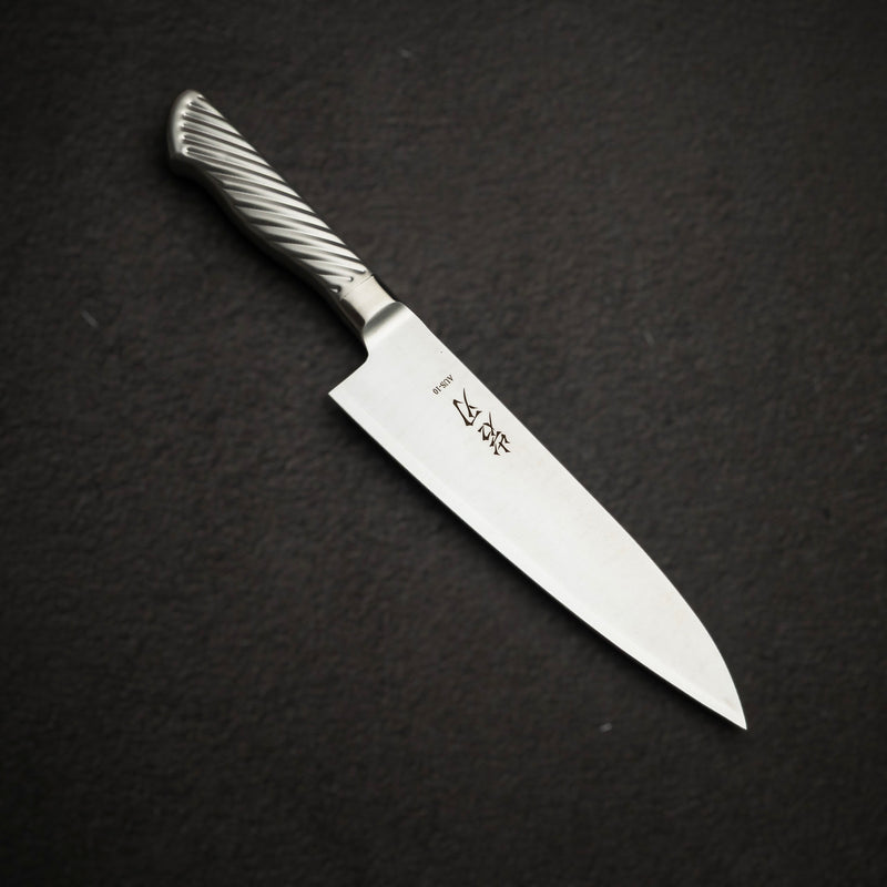 K&S AUS10 Monosteel Gyuto 180mm Metal Handle