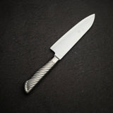 K&S AUS10 Monosteel Santoku 165mm Metal Handle