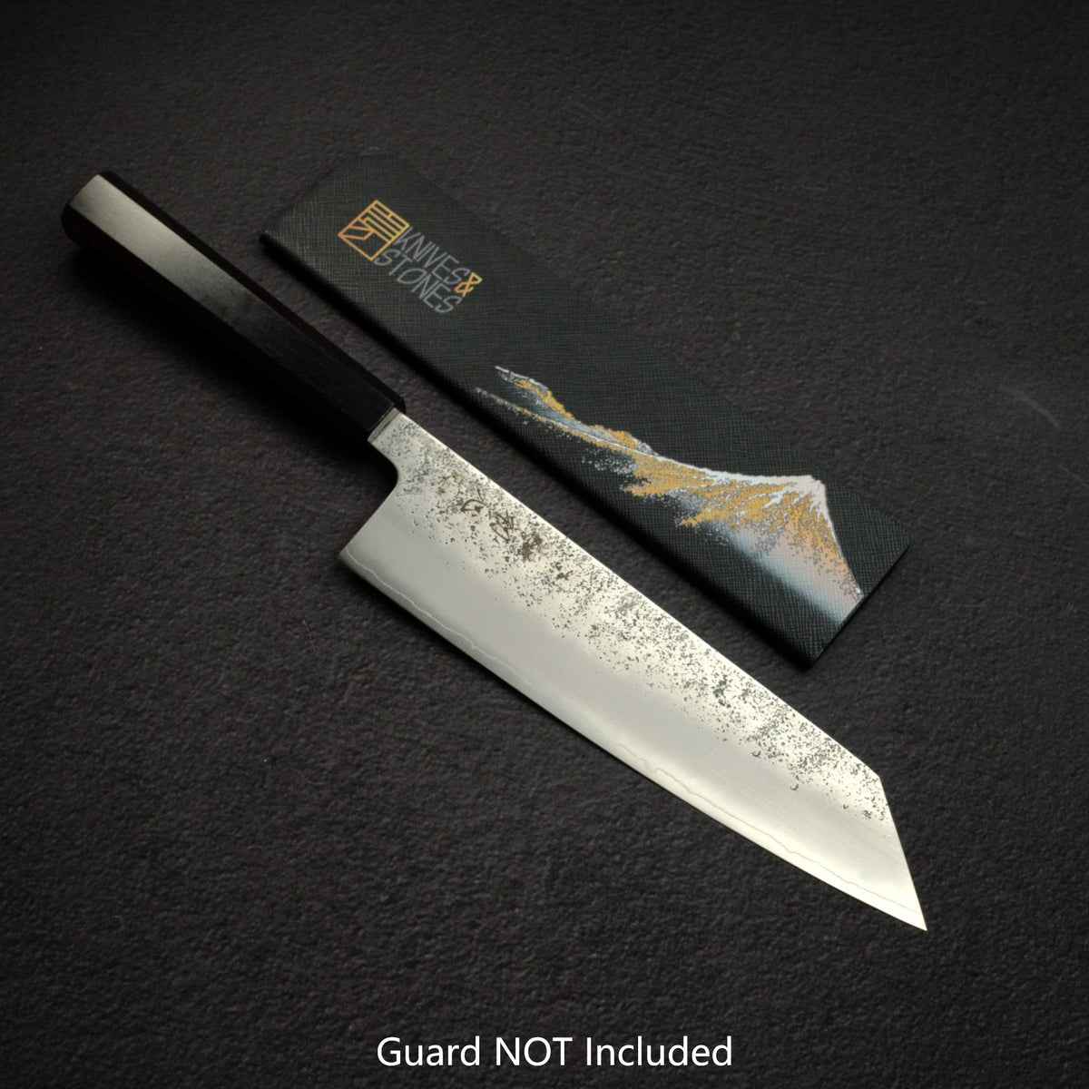 Hatsukokoro Ginrei Ginsan K-tip Gyuto 210mm Nashiji Ebony