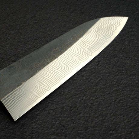 Hatsukokoro Ginsan Kurouchi Damascus Santoku 170mm Carbon Fibre Handle