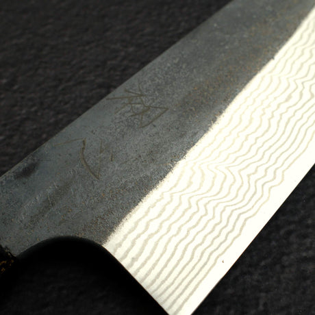 Hatsukokoro Ginsan Kurouchi Damascus Santoku 170mm Carbon Fibre Handle