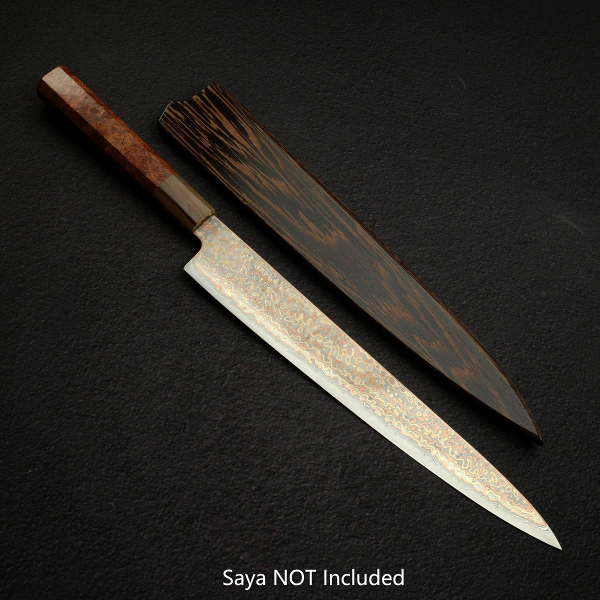 Hatsukokoro Hinotori V-Toku 2 Sujihiki 270mm Rainbow Damascus Finish