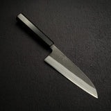 Yoshikane White 2 KU Nashiji Santoku 165mm Stainless Clad Ebony
