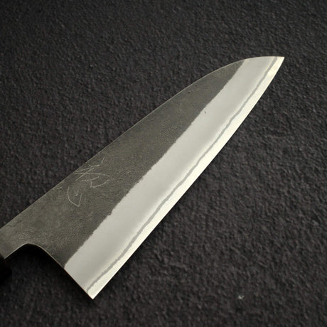 Yoshikane White 2 KU Nashiji Santoku 165mm Stainless Clad Ebony