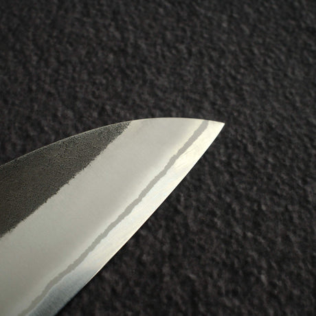 Yoshikane White 2 KU Nashiji Santoku 165mm Stainless Clad Ebony