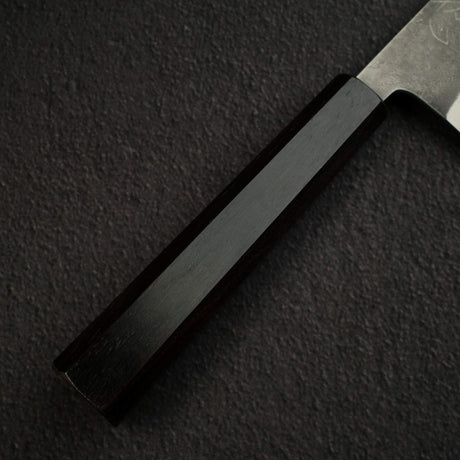 Yoshikane White 2 KU Nashiji Santoku 165mm Stainless Clad Ebony