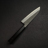 Yoshikane White 2 KU Nashiji Santoku 165mm Stainless Clad Ebony