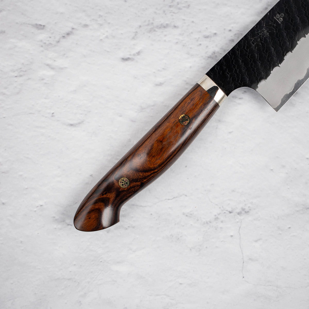 Nigara SG2 Kurouchi Tsuchime K-tip Gyuto 240mm Western Ironwood