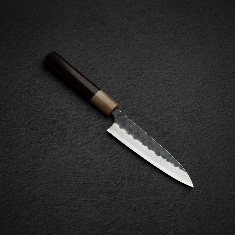 Masakage Koishi AS Petty 120mm, Aogami Super Kurouchi Tsuchime K&S Hearted-shaped Ironwood Handle