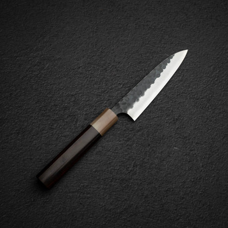 Masakage Koishi AS Petty 120mm, Aogami Super Kurouchi Tsuchime K&S Hearted-shaped Ironwood Handle