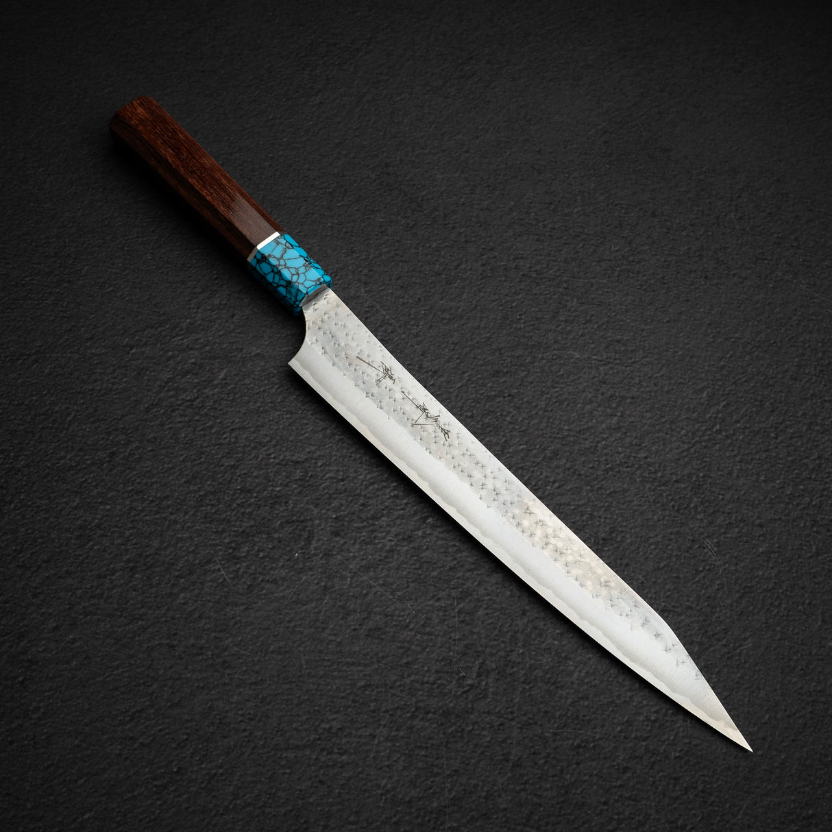 Kurosaki Kokusen Ei AS Sujihiki 240mm - Turquoise Ferrule