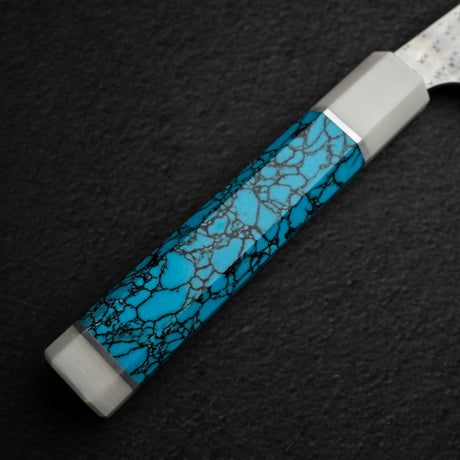 Kurosaki Kokusen Ei Aogami Super K tip Gyuto 270mm Turquoise White Ferrule
