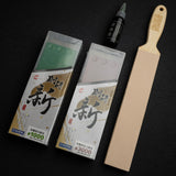 Naniwa Gouken Arata 1K / 3K Whetstones with Leather Strop Bundle