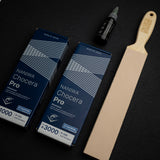 Naniwa Professional 1K / 3K Japanese Whetstones with Leather Strop Bundle