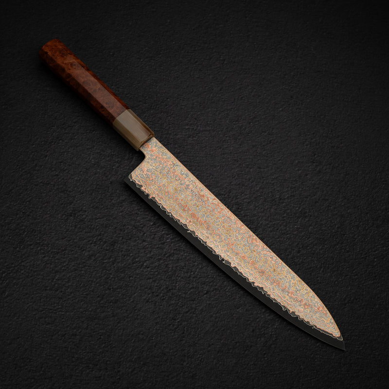 Hatsukokoro Hinotori V-Toku 2 Gyuto 240mm Rainbow Damascus Finish