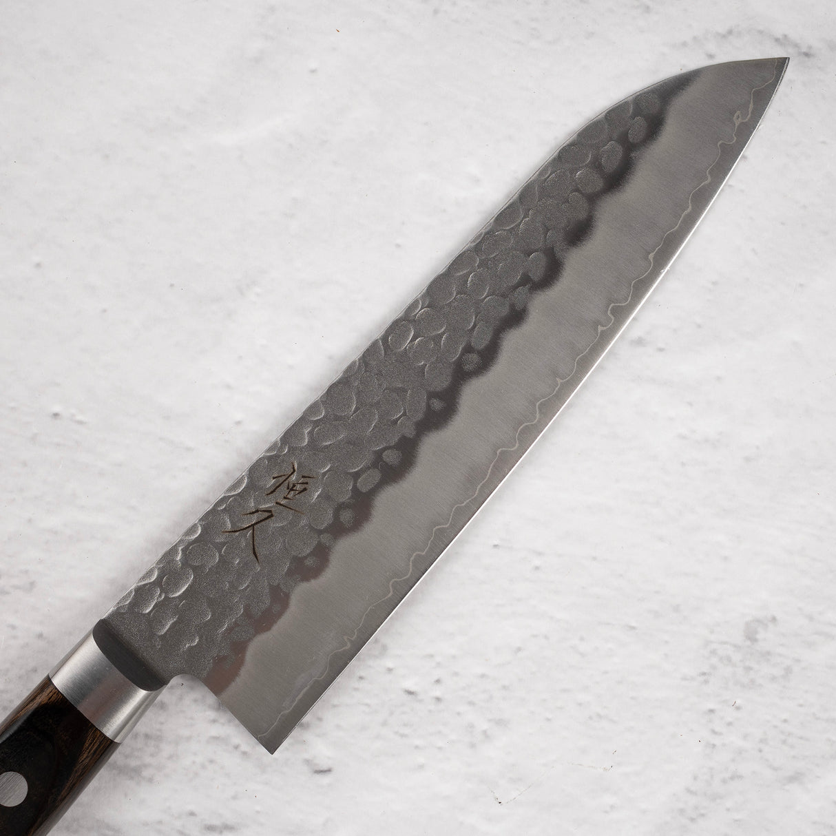 Tsunehisa AUS8 Tsuchime Santoku 180 mm Brown Western Handle