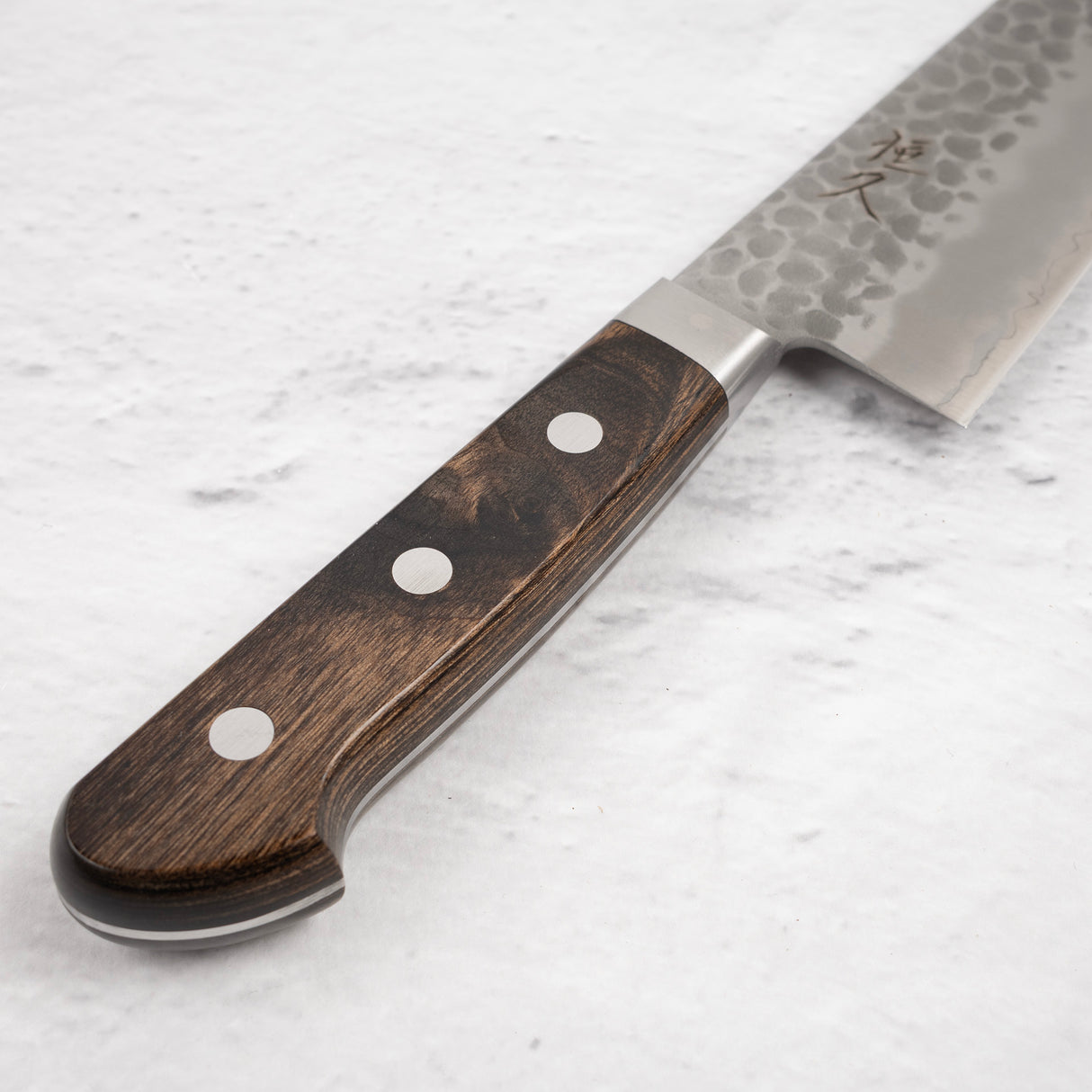 Tsunehisa AUS8 Tsuchime Santoku 180 mm Brown Western Handle