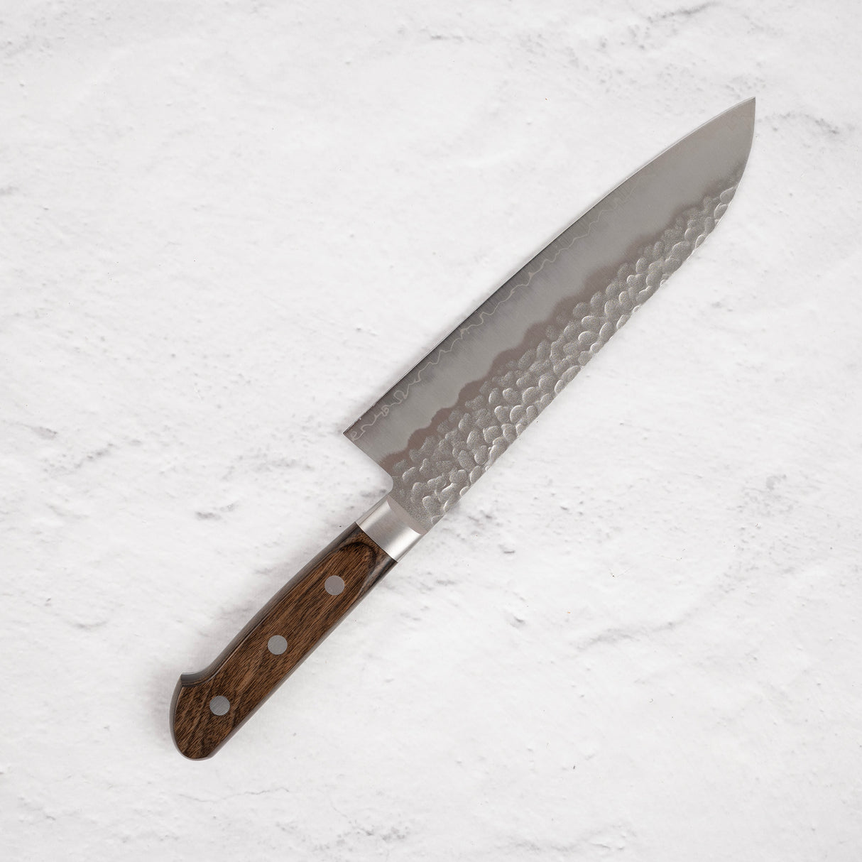 Tsunehisa AUS8 Tsuchime Santoku 180 mm Brown Western Handle