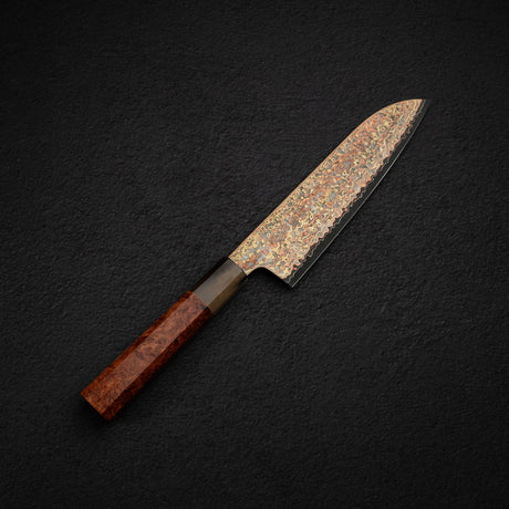 Hatsukokoro Hinotori V-Toku 2 Santoku 180mm Rainbow Damascus finish