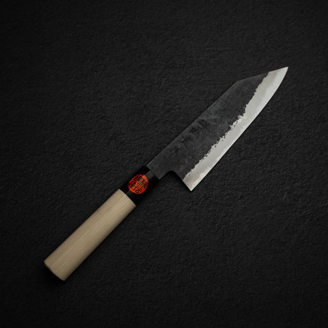 Tanaka Blue 2 Kurouchi Tsuchime Stainless Clad Bunka 165mm Howood Handle