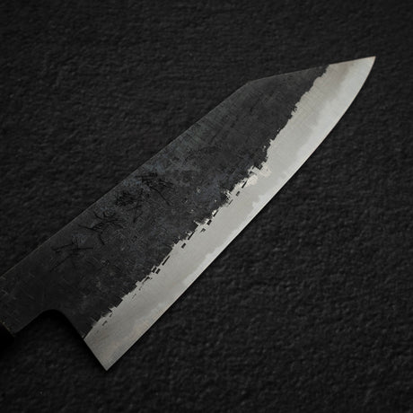 Tanaka Blue 2 Kurouchi Tsuchime Stainless Clad Bunka 165mm Howood Handle