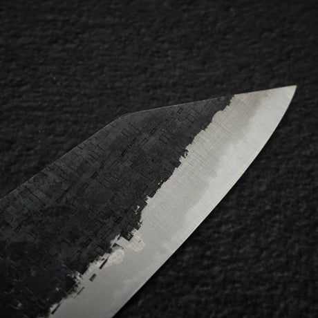 Tanaka Blue 2 Kurouchi Tsuchime Stainless Clad Bunka 165mm Howood Handle