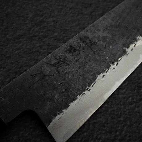 Tanaka Blue 2 Kurouchi Tsuchime Stainless Clad Bunka 165mm Howood Handle