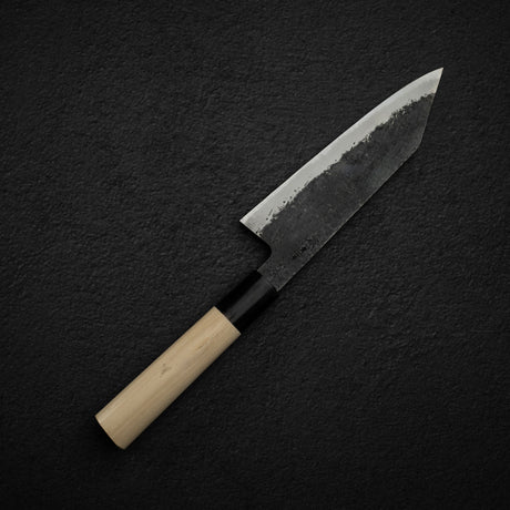 Tanaka Blue 2 Kurouchi Tsuchime Stainless Clad Bunka 165mm Howood Handle