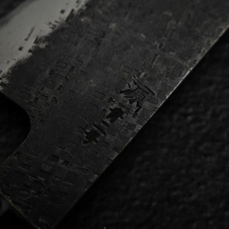 Tanaka Blue 2 Kurouchi Tsuchime Stainless Clad Bunka 165mm Howood Handle