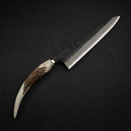 Hatsukokoro Shinkiro Aogami Super Gyuto 240mm Damascus Kurouchi Stag Handle