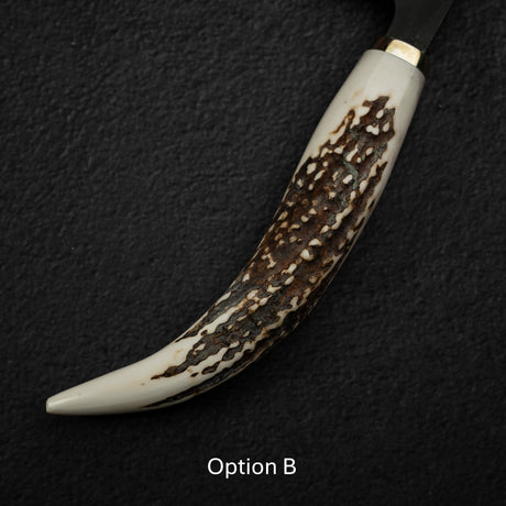 Hatsukokoro Shinkiro Aogami Super Gyuto 240mm Damascus Kurouchi Stag Handle