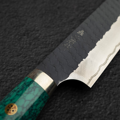 Nigara SG2 Kurouchi Tsuchime K-Tip Sujihiki 255mm Green Turquoise