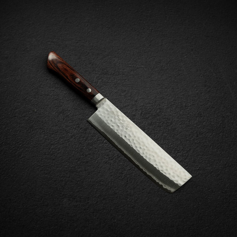 Masutani Kokuryu VG10 Damascus Slim Nakiri 165mm Western Handle