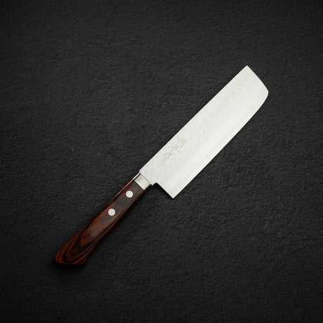 Masutani Kokuryu VG10 Damascus Slim Nakiri 165mm Western Handle