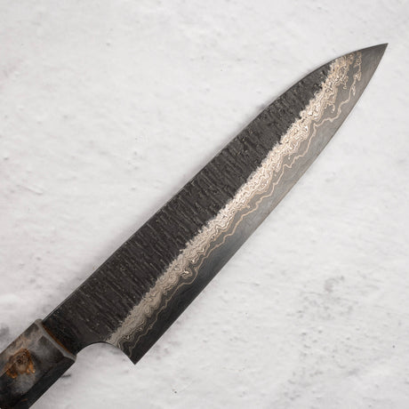 Hatsukokoro Itadaki Blue2 & White2 Dual Core Damasccus Tsushime Petty 150mm with Saya