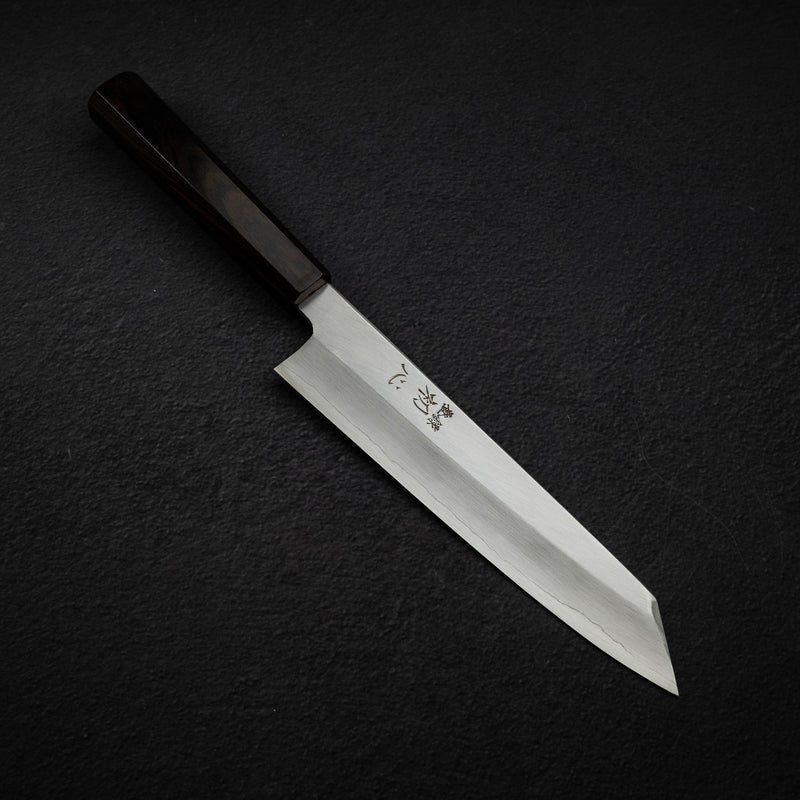 Nakagawa Ginsan Wide Bevel Kasumi K-tip Gyuto 210mm Ebony Handle