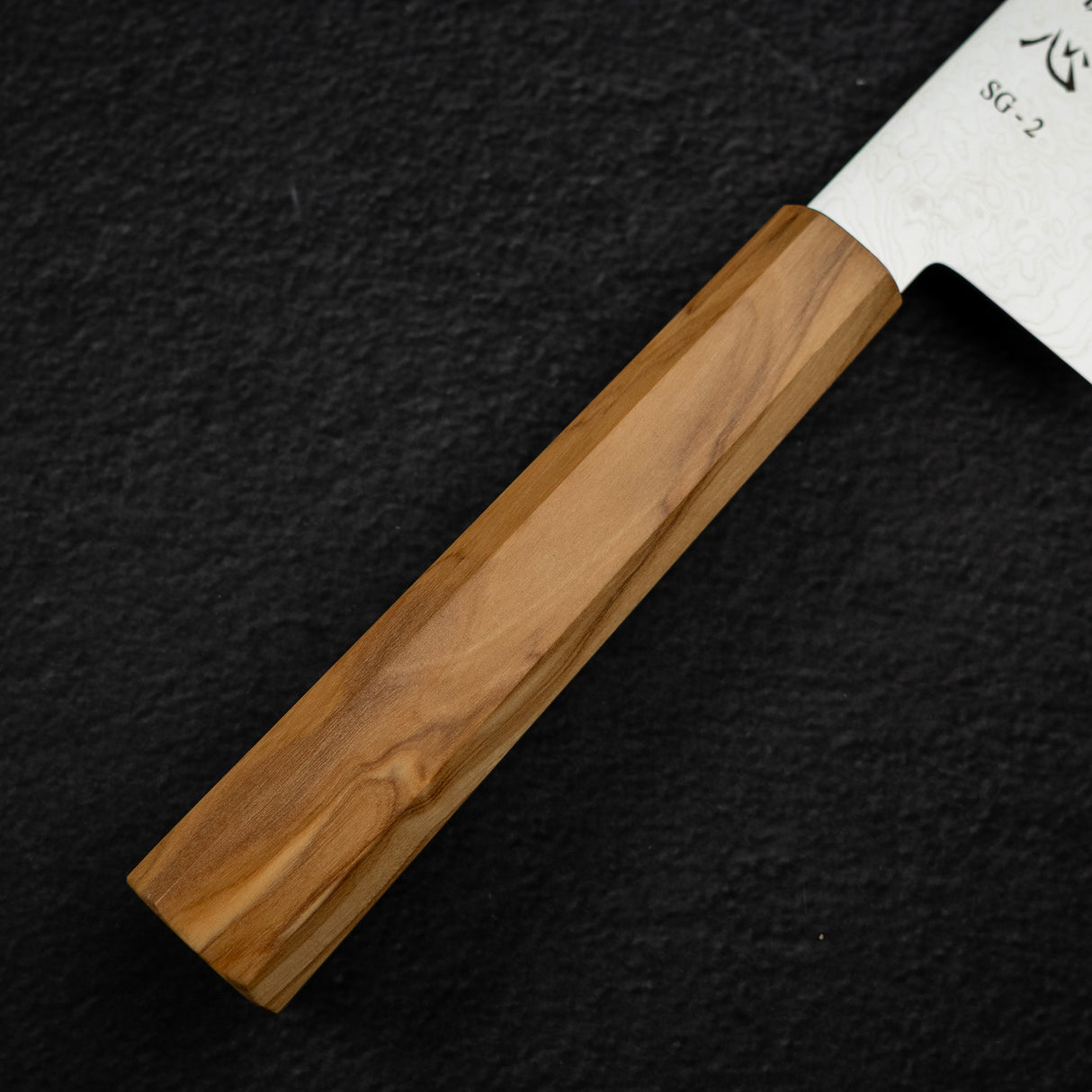 Hatsukokoro Ryuhyo SG2 Damascus Bunka 180mm Olivewood Handle