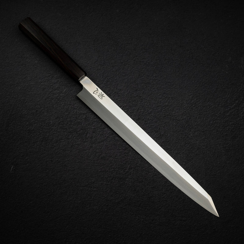 Hatsukokoro FAXR2 Powdered Steel K-tip Yanagiba 300mm Mirror Polish Ebony