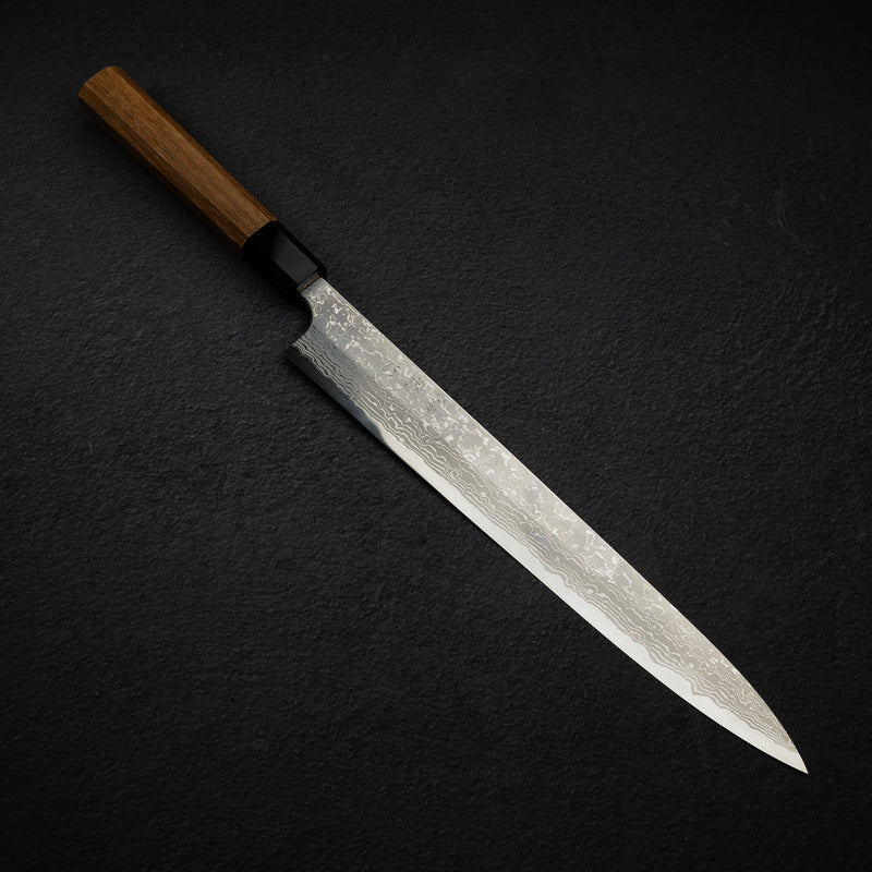 Hatsukokoro x Yoshihiro Yauji Blue 2 Damascus Yanagiba 300mm