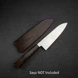 Hatsukokoro Hayabusa Ginsan Santoku 180mm Black Chacate