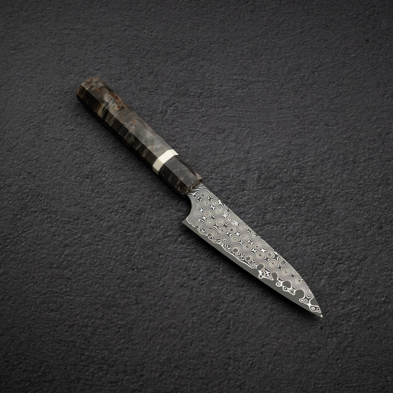 Nigara Anmon SG2 Raindrop Damascus Petty 120mm Birch Handle