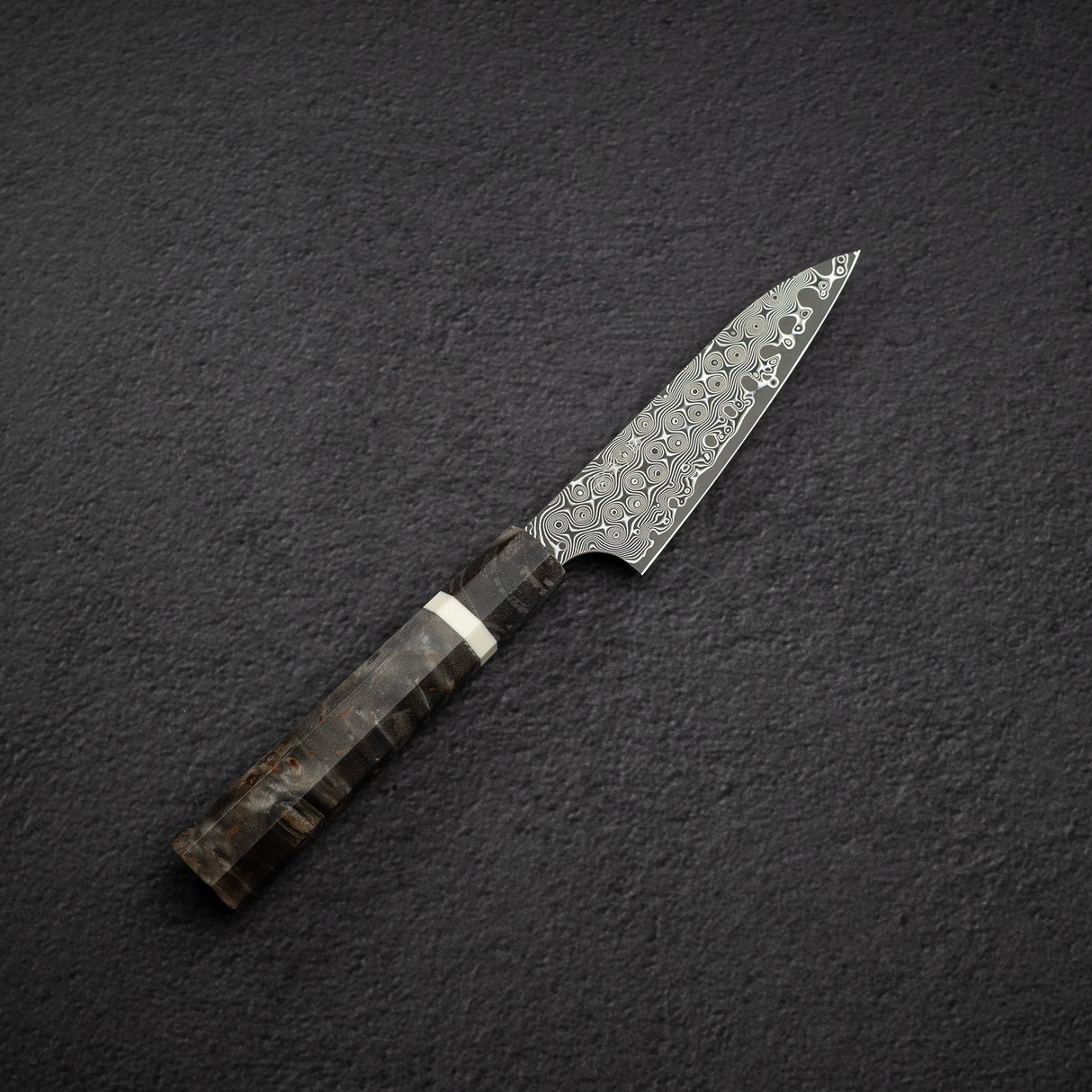 Nigara Anmon SG2 Raindrop Damascus Petty 120mm Birch Handle