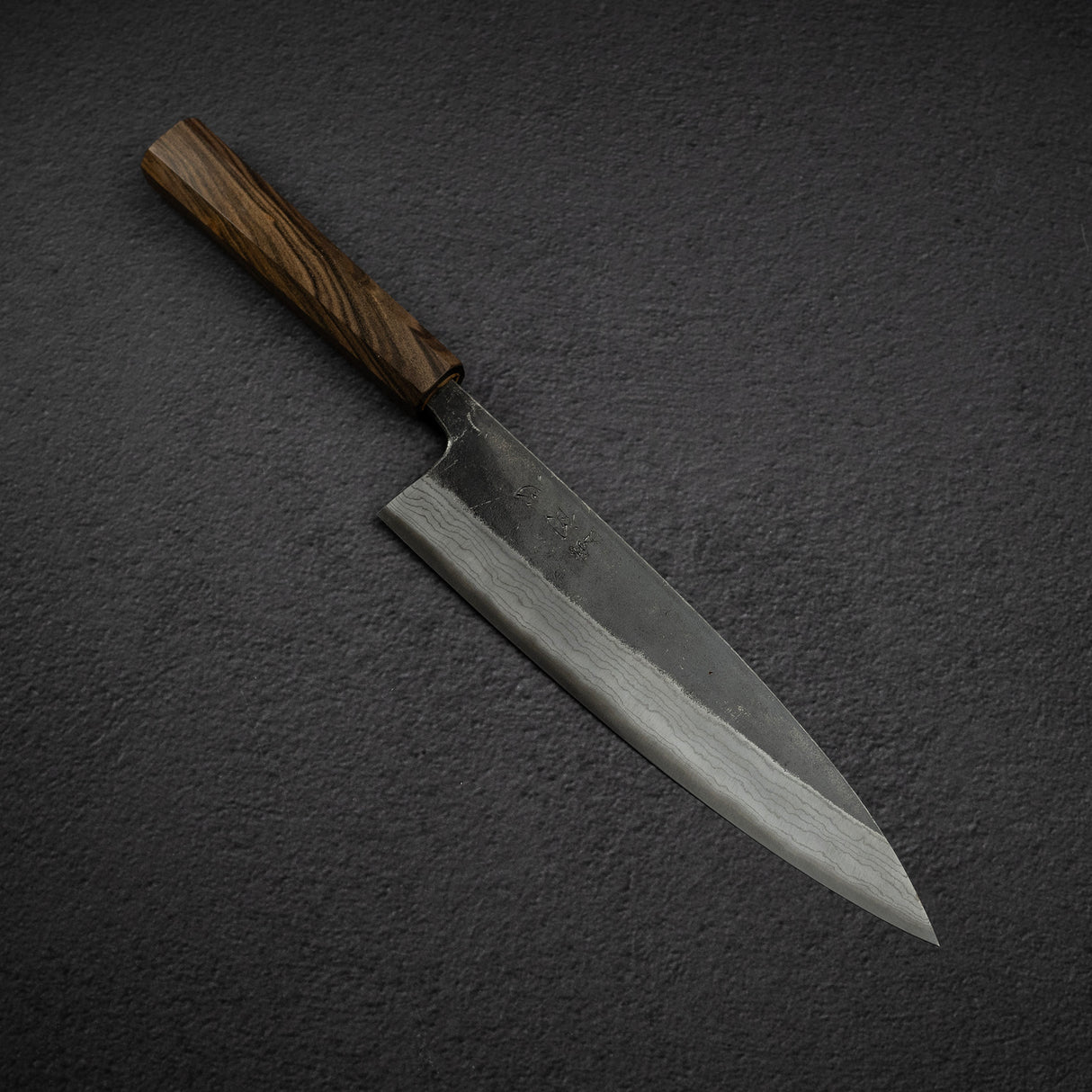 初心雲影 藍色 2 黑內大馬士革牛刀 210mm 黑色 Chacate 手柄