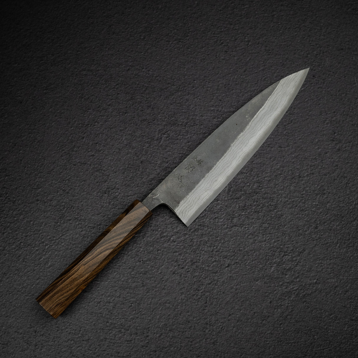 初心雲影 藍色 2 黑內大馬士革牛刀 210mm 黑色 Chacate 手柄