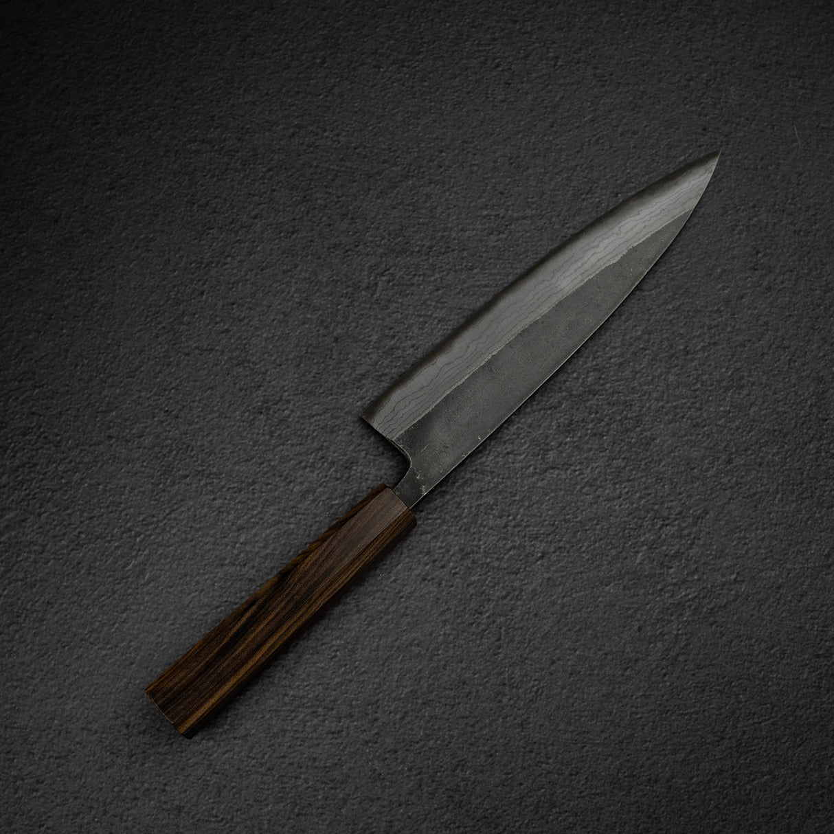 初心雲影 藍色 2 黑內大馬士革牛刀 210mm 黑色 Chacate 手柄