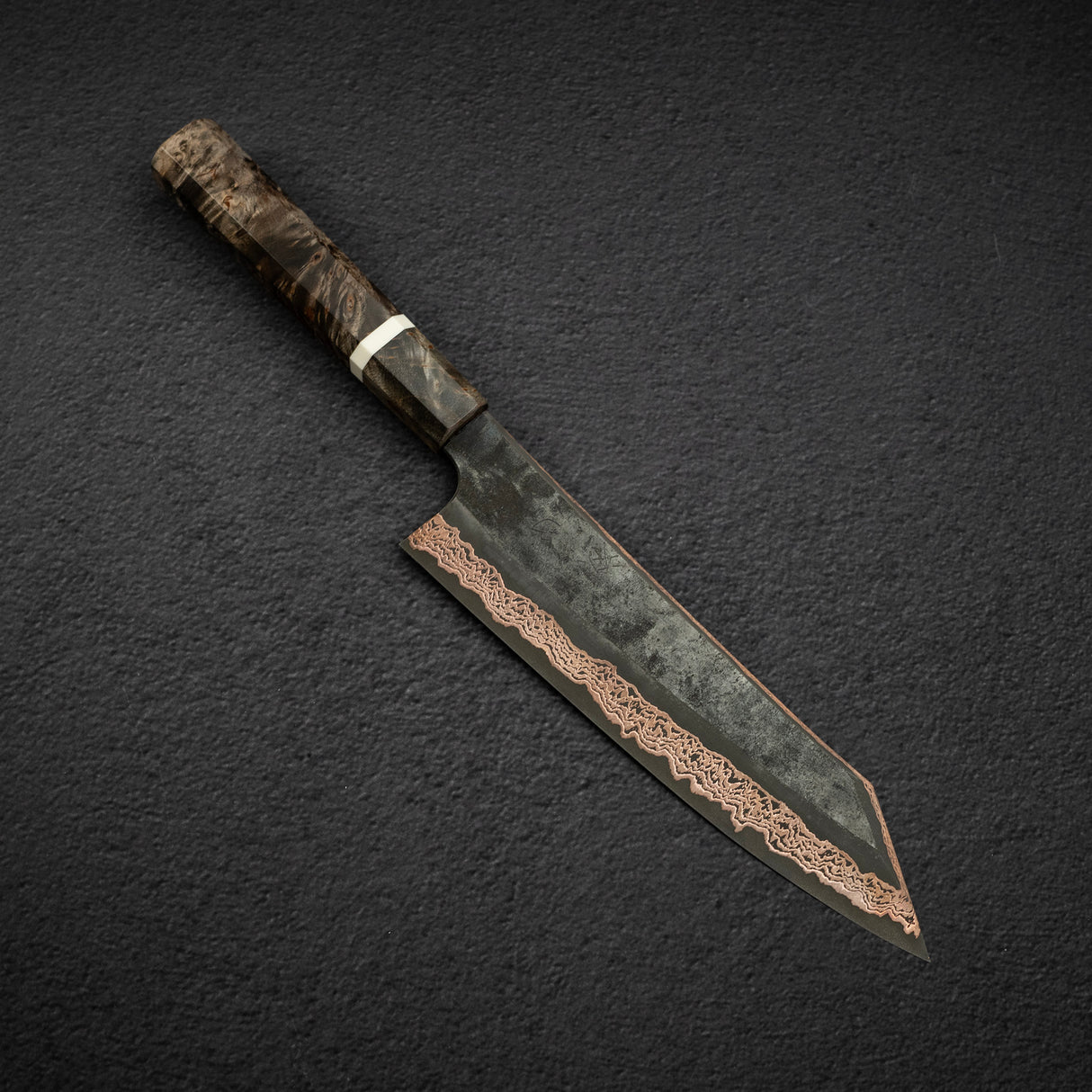 Hatsukokoro x Nigara Yorokobi SLD Copper Damascus K-tip Gyuto 210mm Birch Handle